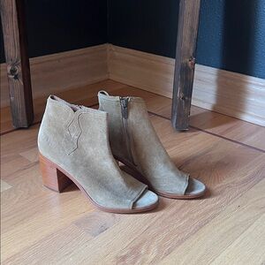 Frye Light Brown Suede Ankle Booties